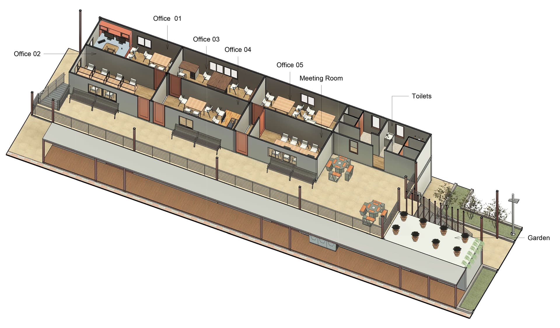 Administration Building 3D Floor Plan