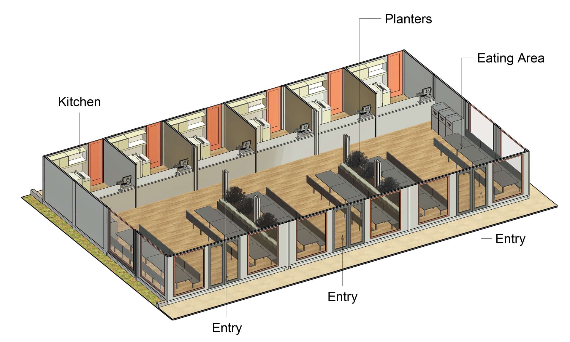 Cafeteria 3D Floor Plan