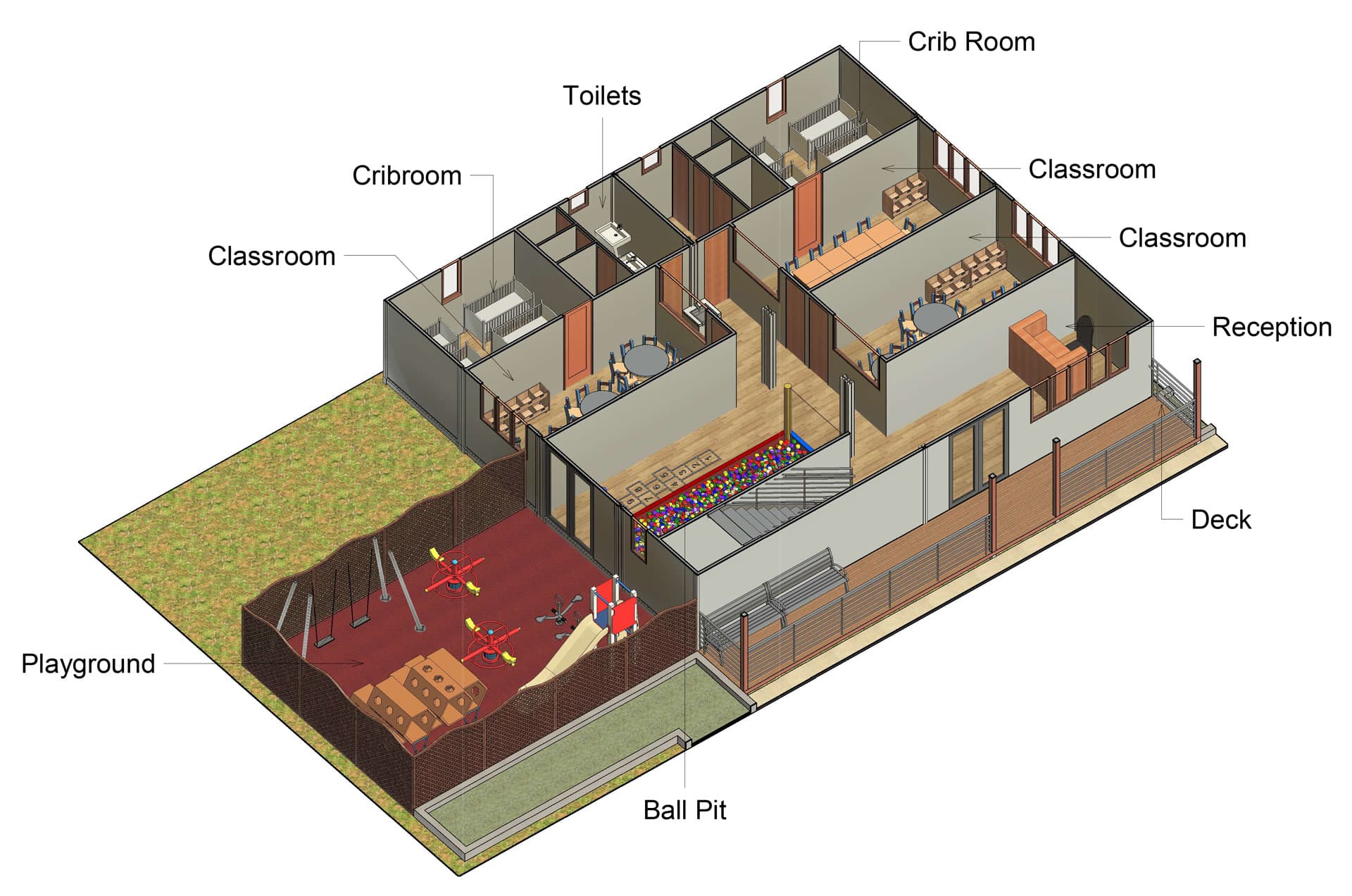 Pre-School 3D Floor Plan