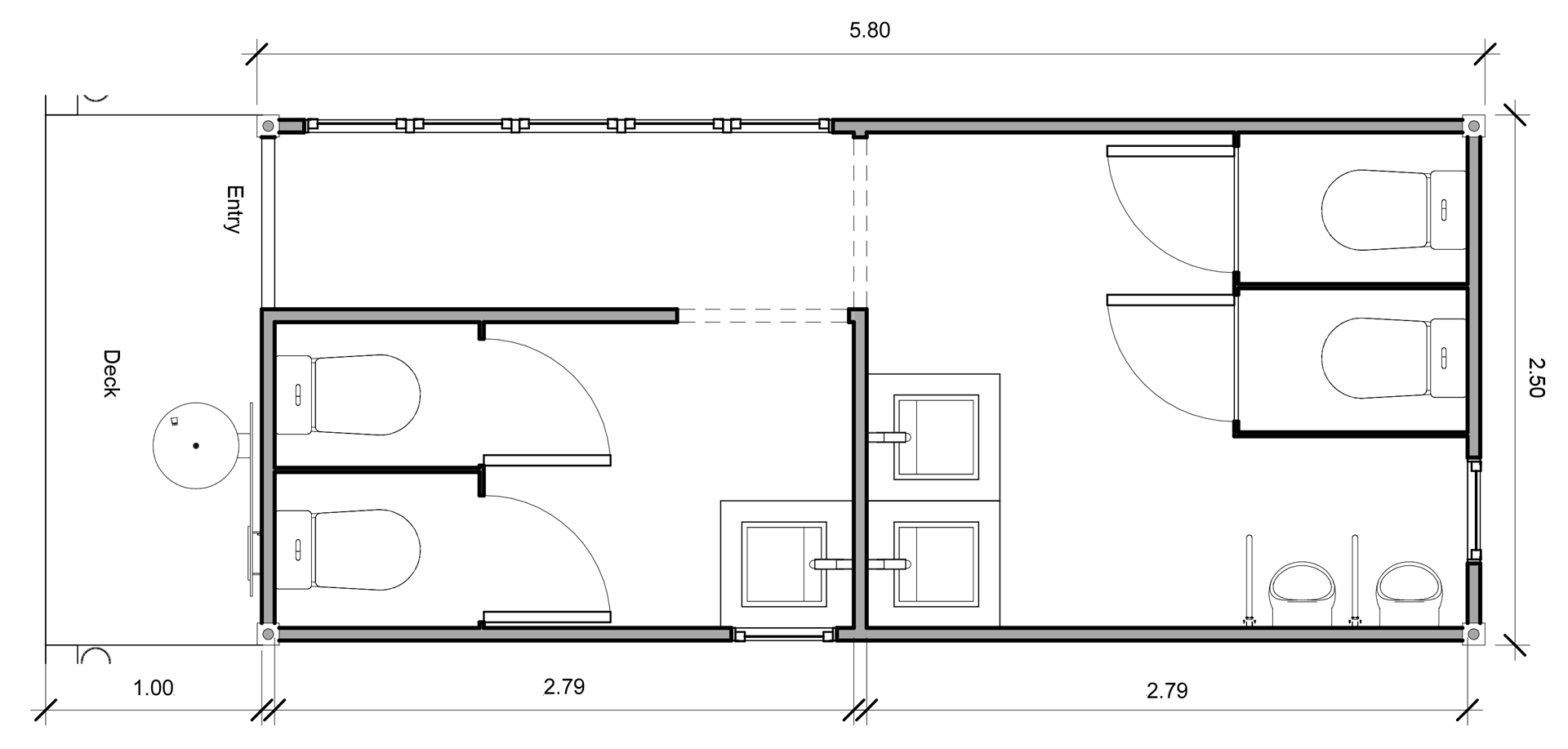 Toilets 2D Floor Plan